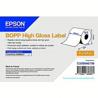 Epson BOPP HIGH GLOSS LABELCONTINUOUS ROLL 203MMX68M
