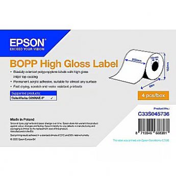 Epson BOPP HIGH GLOSS LABELCONTINUOUS ROLL 203MMX68M