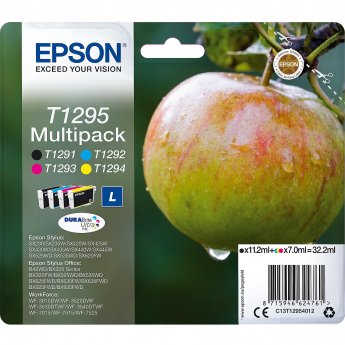 Epson Multipack 4-colours T1295 DURABrite Ultra Ink Cartridge, Black, Cyan, Magenta, Yellow