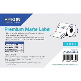 Epson PREMIUM MATTE DIE-CUT 102MMX152MM 800 LBLS