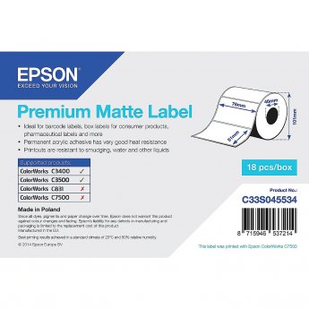 Epson PREMIUM MATTE LABEL - DIE-CUT 76MM X 51MM 650 LABELS