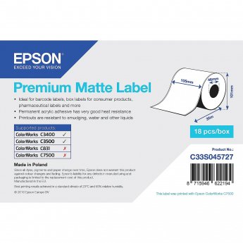 Epson PREMIUM MATTE LABEL CONT.R 105MM X 35M