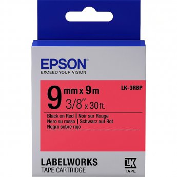 Epson TAPE LK-3RBP PASTEL BLK-/RED RED 9/9