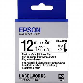 Epson TAPE LK-4WBH HEAT RESIST BLK- WH 12/2