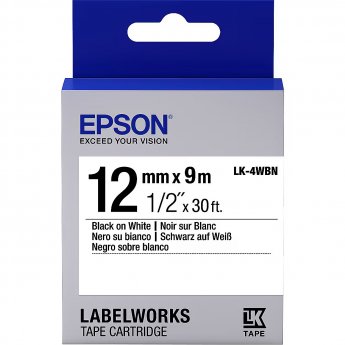 Epson TAPE LK-4WBN STD BLK-/WHT 12/9 .