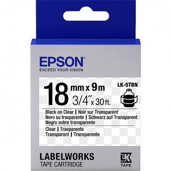 Epson TAPE LK-5TBN CLEAR BLK-/CLEAR CLEAR 18/9