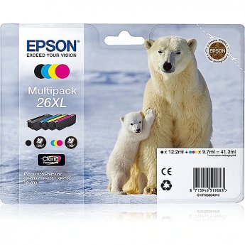 Epson Tinte 3LB 26XL ink cartridge black and tri-colour high capacity 41.3ml 1-pack blister without alarm