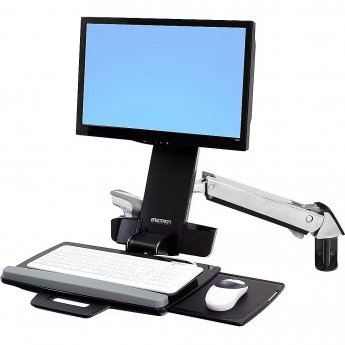 Ergotron StyleView Sit-Stand Combo Arm with Keyboard Tray, up to 24"