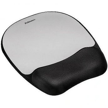 Fellowes Memory Foam Mouse Pad, Black/Silver