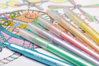 Flomasteri ar spīdumiem Pastel, 6 krāsas