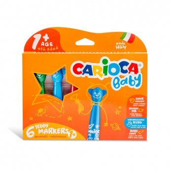 Flomasteri CARIOCA Baby Teddy Marker, 6 krāsas