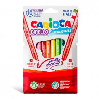 Flomasteri CARIOCA Birello divpusējie 10 krāsas