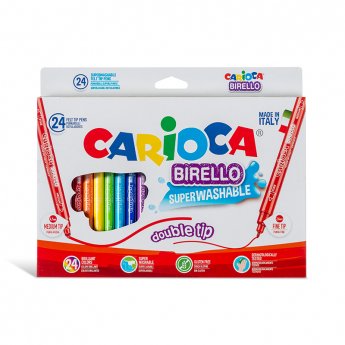 Flomasteri CARIOCA Birello divpusējie, 24 krāsas