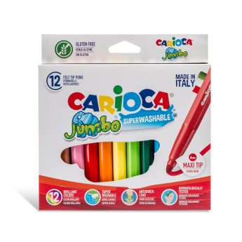 Flomasteri CARIOCA JUMBO 12 krāsas