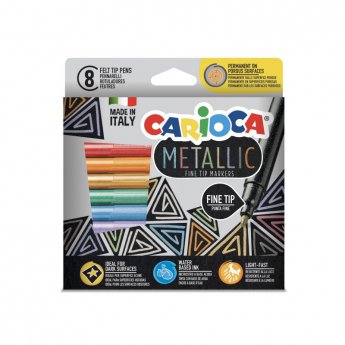 Flomasteri CARIOCA Metallic FineMarker Box 8 gab