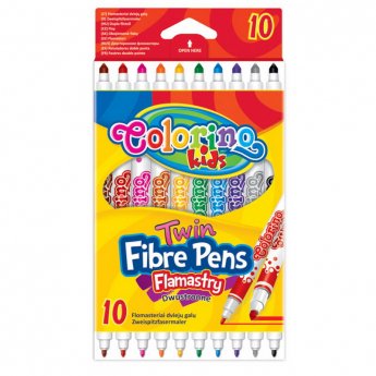 Flomasteri COLORINO divpusīgi, 10 krāsas