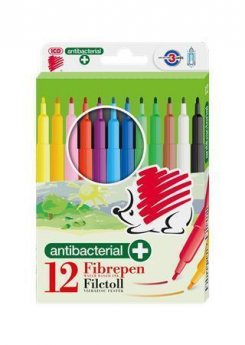 Flomasteri ICO, antibakteriālie, 12 krāsās