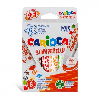 Flomasteri-zīmogi CARIOCA 6 krāsas