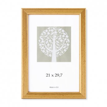 Foto rāmis, plastmasas, A4, 21x29,7 cm, zelta krāsā