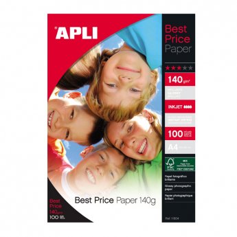 Fotopapīrs APLI Best Price InkJet, A4, 140g/m2, glancēts, 100 loksnes