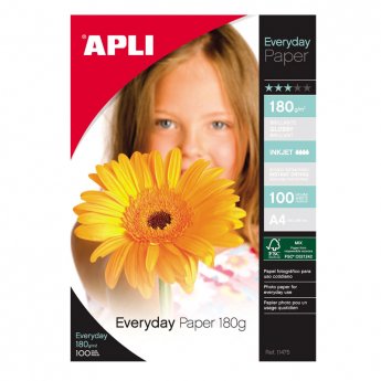 Fotopapīrs APLI Everyday paper InkJet, glancēts, A4 180g/m2, 100 loksnes