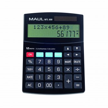 Galda kalkulators MAUL MTL 800, 12 cipari, 2 rindiņas, kursora taustiņi