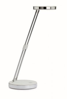 Galda lampa MAULpuck, LED spuldze, apaļa,  balta