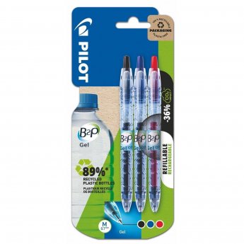 Gēla pildspalvu komplekts PILOT GEL, 0,7mm, 3 krāsās