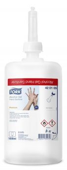 Gēls roku dezinficēšanai uz spirta bāzes TORK Premium S1, 1 L