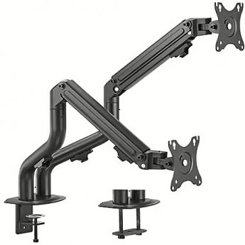 Gembird Adjustable desk 2-display mounting arm, 17-32"