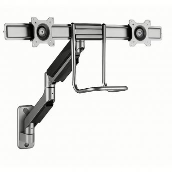 Gembird Adjustable wall 2-display mounting arm, 17-32"
