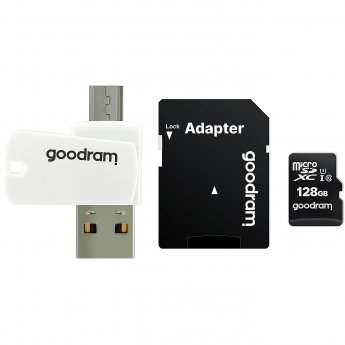 Goodram M1A4, microSDXC, 128GB, All in one