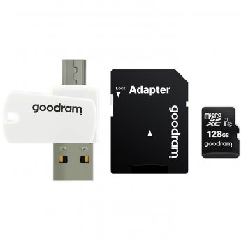 Goodram M1A4, microSDXC, 128GB, All in one