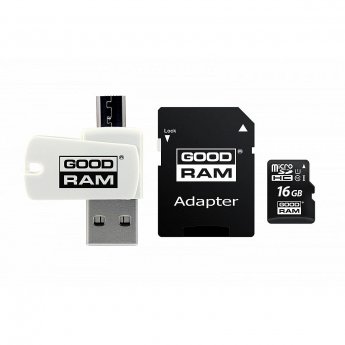 Goodram microSDHC, 16GB, Class 10 + Adapter + Reader