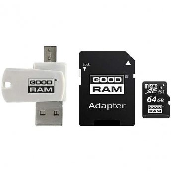 Goodram microSDXC, 64GB, Class 10 + Adapter + Reader
