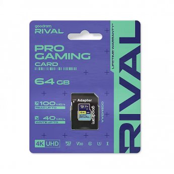 Goodram microSDXC 64GB V30 UHS I U3 RIVAL + adapter