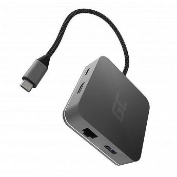 Green Cell HUB2 USB-C, 3x USB 3.0 RJ45 1Gbps HDMI 4K, DEX Nintendo Switch Apple