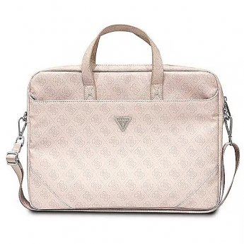 Guess Saffiano 4G Triangle Logo Computer Bag 16” różowy