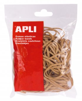 Gumijas naudas iesaiņošanai APLI, 2 x 100 mm, 1.0 kg, brūnā krāsā, maisiņā