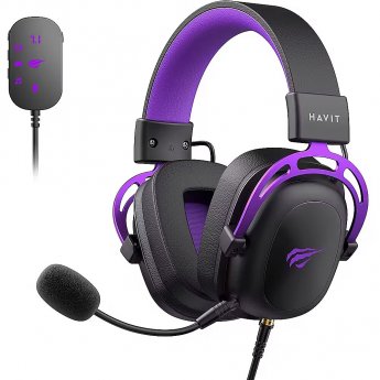 Havit H2002C+U - gaming headphones (black and purple)