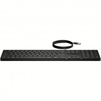 Hewlett Packard 320K USB Wired Keyboard - Black - US/RUS