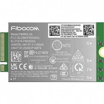Hewlett Packard 5G Modem m.2 WWAN 4G/5G Sub-6 GHz FM350-GL Mobile Broadband Cellular (compatible with WWAN-ready EliteBook 830 835 840 845 860 865 1040 G11, x360 G11, ZBook Firefly Fury Power 14 16 G11 G11A)
