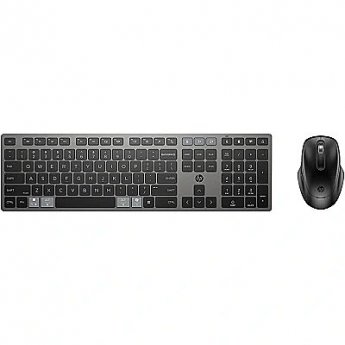 Hewlett Packard 720 Wireless Mouse Keyboard Combo - Multi-Device, Dual-Mode, Programmable, Rechargeable, 4000 dpi - Nightfall Black - ENG