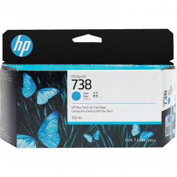 Hewlett Packard 738 130-ML CYAN DESIGNJET INK CARTRIDGE