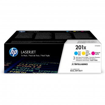Hewlett Packard HP 201X LaserJet Toner Cartridges CMY 3p