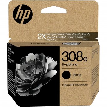 Hewlett Packard HP 308E EVOMORE BLACK ORIGINAL EN/DE/FR/IT/PT/ES INK CARTRIDGE