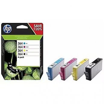 Hewlett Packard HP 364 CMYK Ink Cartridge Combo 4-Pack
