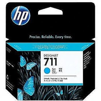 Hewlett Packard HP 3x 711 ink Cyan DJ T120 520
