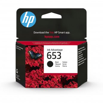 Hewlett Packard HP 653 BLACK ORIGINAL INK EN/FR/PT/AR/GR/TR ADV CARTRIDGE