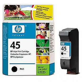 Hewlett Packard NO 45 BLACK INK CARTRIDGE, 42ML